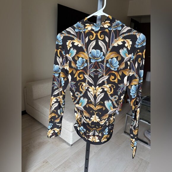 Farm Rio - Black Flowerful Garden Jersey Blouse - Picture 6 of 12